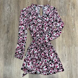 Bar III Pink and Black Floral Dress